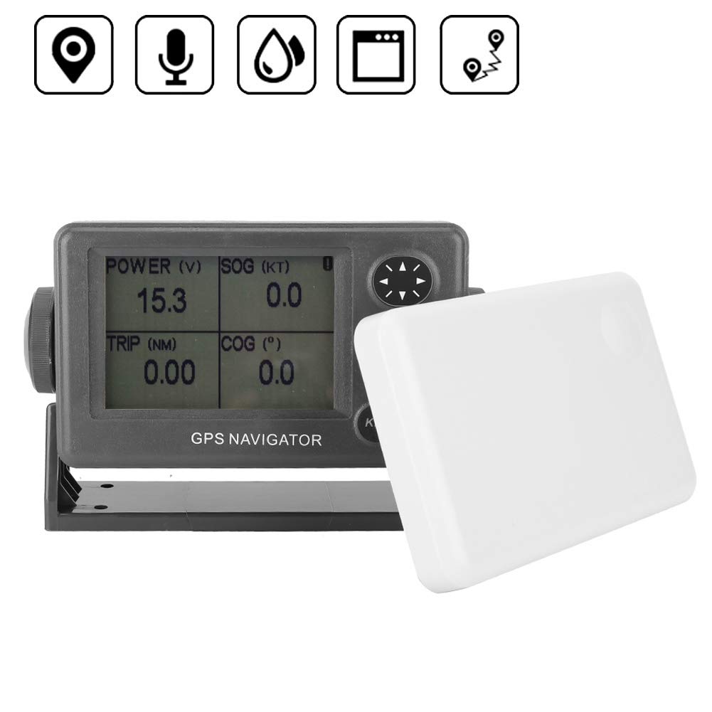 Chartplotter GPS Marino da 4,5 Pollici, Sistema di Navigazione GPS Marino Impermeabile Ricevitore SBAS Integrato e allarmi Multipli, Dispositivo di Navigazione GPS Marino Professionale