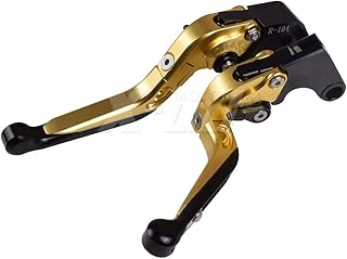 KYN Alavancas de embreagem de freio CNC ajustáveis para motocicleta BMW HP2 Sport 2008 2009 2010 2011, dobráveis extensíveis (douradas)