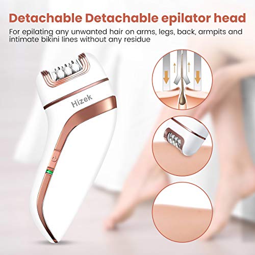 Electric Shaver for Women, Hizek 3 in 1 Epilator Hair Remover Cordless【2021Newest】Including Electric Razor, Foot Callus Remover, Rechargeable Lady Shaver Bikini Trimmer for Arm, Armpit, Bikini, Leg
