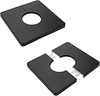 Vista 19 de 2 piezas de brida dividida de pared, placas de escudo autoadhesivas cuadradas de ABS con diseño de hebilla para tubo de 0.47"/12mm de diámetro