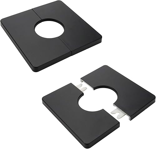 2 piezas de brida dividida de pared, ABS cuadrado autoadhesivo placa escudo hebillas diseño para tubo de 1.3 pulgadas1.299 in de diámetro