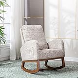 Modern Accent Rocking Chair, Upholstered Nursery Glider Rocker for Baby and Kids, Comfy Armchair...