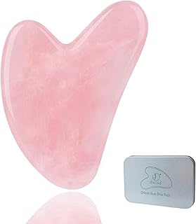 Ditind gua sha, Rose Jade Stone Guasha Massage Scraping, Gua sha Board for Facial and Body Skin Massage. Gua Sha Tool for Toxins/Prevents Wrinkles for Spa Acupuncture Therapy Trigger Point Treatment