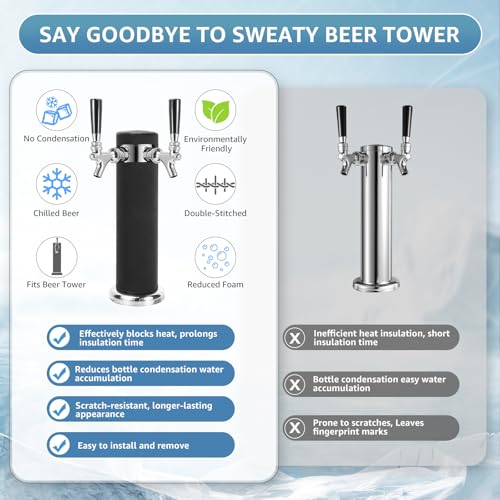Double Tap Beer Tower Cooler Insulator, Kegerator Tower Sleeve by WELLBOM - Used condition - Image 6