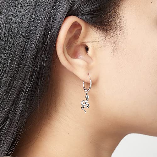 Boma Jewelry Sterling Silver Snake Snap Down Closure Tube Hoop Earrings2