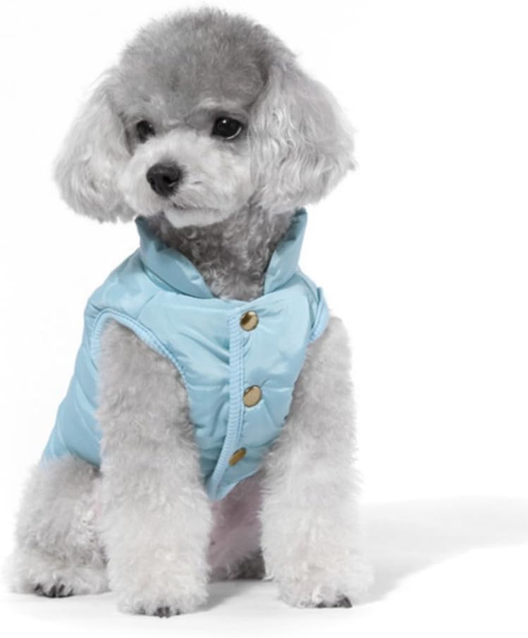 PetBoBo Pet Dog Cat Puppy Winter Vest Clothes Coat Warm Clothing for Winter Small Medium Dog Sky Blue L