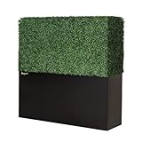 Artigwall Artificial Hedge Wall, Boxwood Grass Panels with Planter, Fake Greenery Divider Fence for Outdoor Patio,50Lx48Hx14D