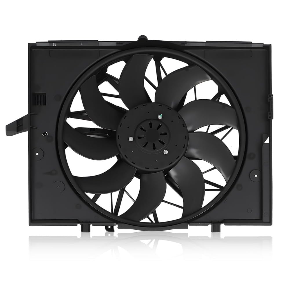 17427543282 Engine Radiator Cooling Fan Assembly Compaible with 525i 528i 530i 545i 645Ci 750i 750Li 2004-2010 3.0L 4.4L 4.8L Replace 17427514181 621-211