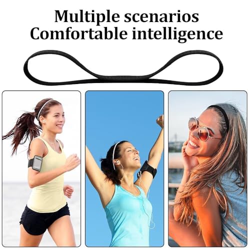 Sport Haarbänder, 6 Stück Elastische Haarbänder für Damen & Herren, Sport Haarband Kinder, Stirnband Rutschfest, Stirn Schweißband Haarband, Stirnbänder Sports für Fußball Yoga Laufen Fitness, Schwarz
