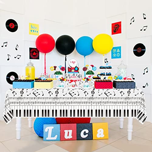 Hegbolke 4 Pack Musical Notes Tablecloths 86.6 X 51.2Inch Reusable Rectangular Music Tablecovers Piano Key Table Cover Musical Notes Theme Birthday Party Decoration For Music Party Decorations #TOP2