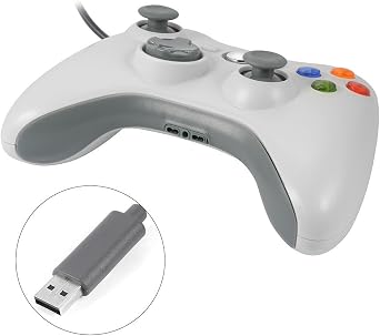 AMGGLOBAL® NEW WHITE COMPATIBLE WIRED USB CONTROLLER CONSOLE GAME PADS FOR MICROSOFT XBOX 360 & PC WINDOWS ELITE