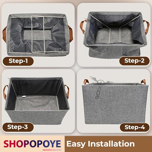 Image of Wardrobe organizer for storage, Clothes storage organizer,cloth storage box for wardrobe,basket,jeans,pants,shirts,dress,books,baby toys (Pack of 1, Grey)