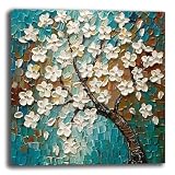 Quadro Moderno QUADRATO Camera da letto ALBERO della VITA Astratto Quadri moderni soggiorno da Parete XXL grande Stampa su tela Canvas Decorazione Murale muro (7, 30x30 cm, Canvas intelaiato)
