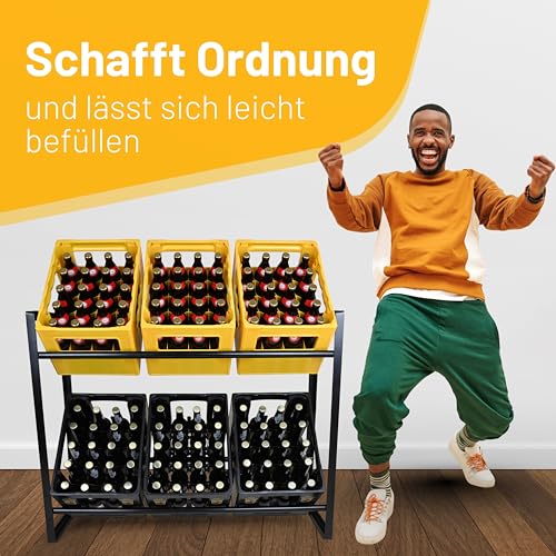 D&D Living® CRINO Getränkekistenregal 6 Kisten | Das Original Getränkeregal | Hohe Stabilität durch Metallrahmen | entwickelt in Österreich