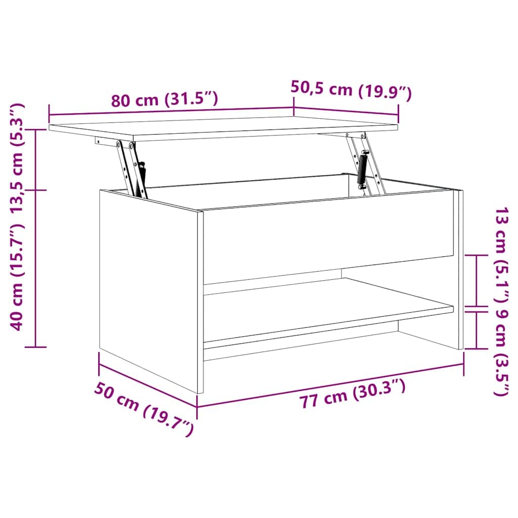 vidaXL Mesa de Centro Mesita Auxiliar Consola Lateral Salón Sofá Sala de Estar Café Muebles Mobiliario Madera Contrachapada Gris Hormigón 80x50x40 cm