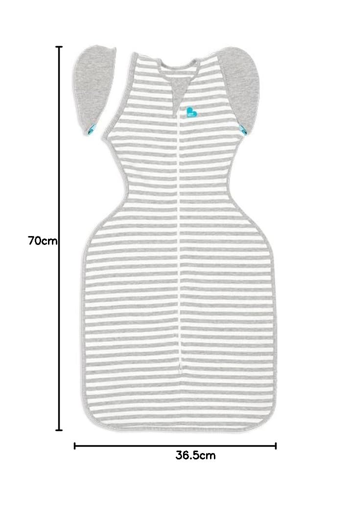Love To Dream™ Swaddle UP™ Übergangsschlafsack, groß (8,5–11 kg) – Grau, 1,0 Tog, Stretch-Baumwolle