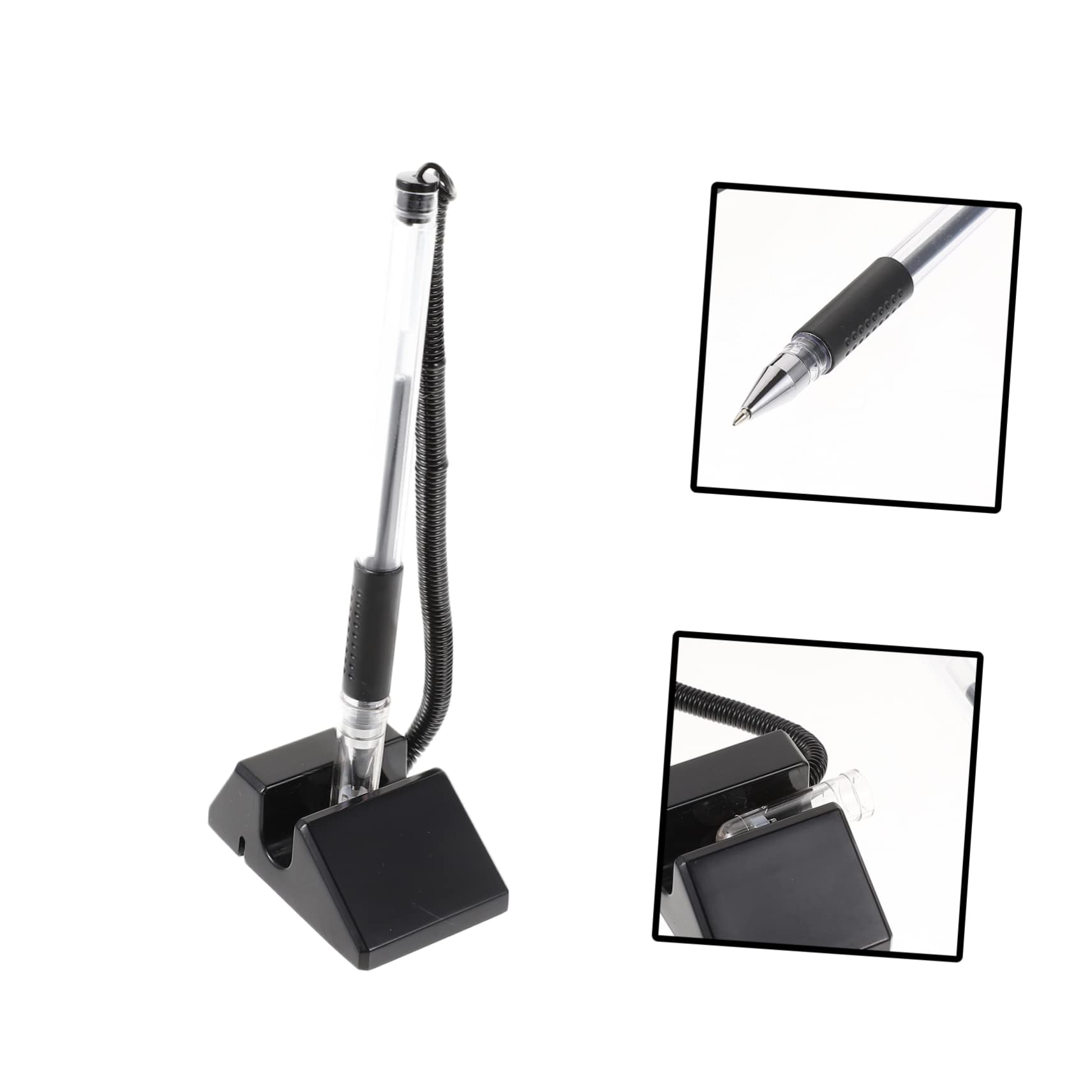 Artibetter 2 Ensembles Stylos De Bureau Avec Support Adhésif Stylos À Gel Noir Pour Fournitures De Bureau Pratique Et Pour Magasins Et Bureaux 5 Pièces * 2