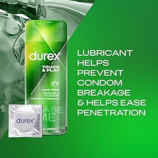 Durex 2-in-1 Play Massage & Intimate Pleasure Gel, Water- Based Personal Lubricant with Aloe Vera for All-over Use & Enhanced Pleasure, 200 mL
