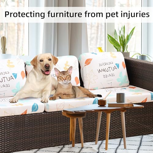 Image of BIETYONE 8Pcs Stretch Patio Cushion Covers,Outdoor Couch Covers Replacement,Outdoor Couch & Sofa Slipcovers,for Patio Furniture Cushion Covers,Washable Reusable urniture Protector(Chrysanthemum,8PCS)