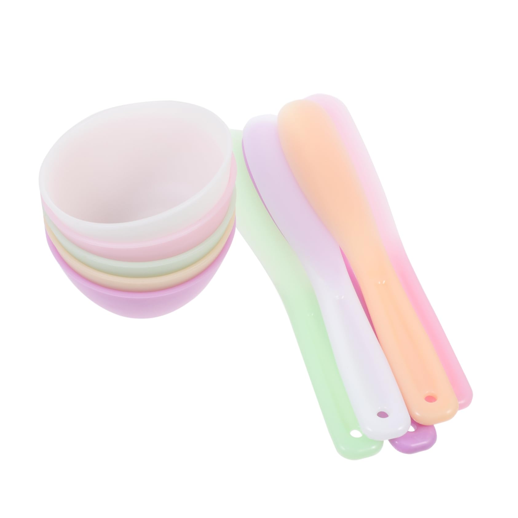 HONMEET 20pcs Silicone Mask Mixing Bowl Set Face Mask Applicator Esthetician Bowls for Facials Diy for Skincare Random Color