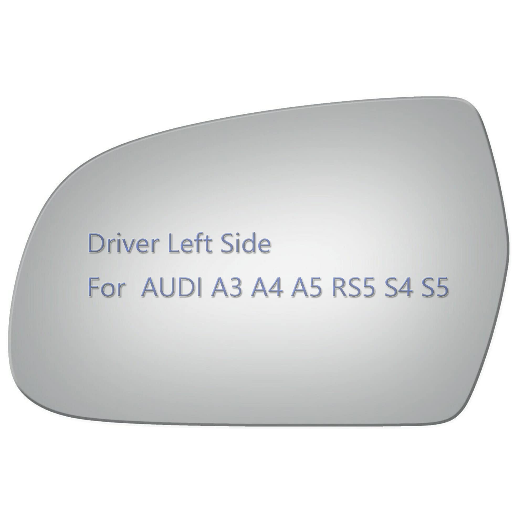 JZSUPERSide Mirror Glass fit for Audi A3 A4 A5 Quattro, RS5 S4 S5 Driver Left Side LH Flat, Including Adhesive (2010-2017)