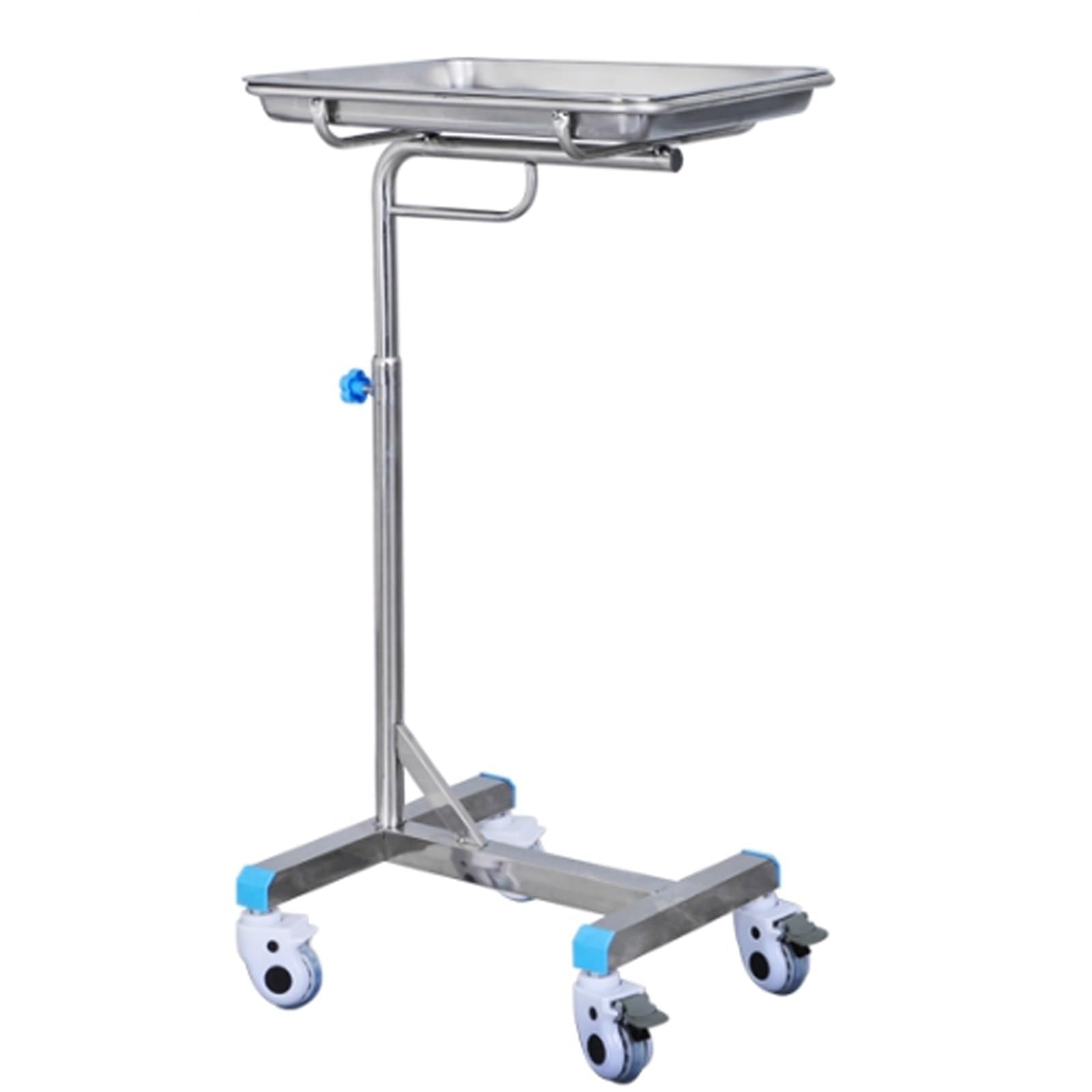 Mobile Tray Stand - Edelstahl Einstellbare Höhe Utility Troley mit abnehmbarem Instrumentenfach & Räder für Medizin, Dental, Salon, Tattoo, Spa
