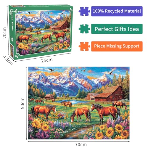 Horse Ranch Jigsaw Puzzles 1000 Pieces for Adults - image 2