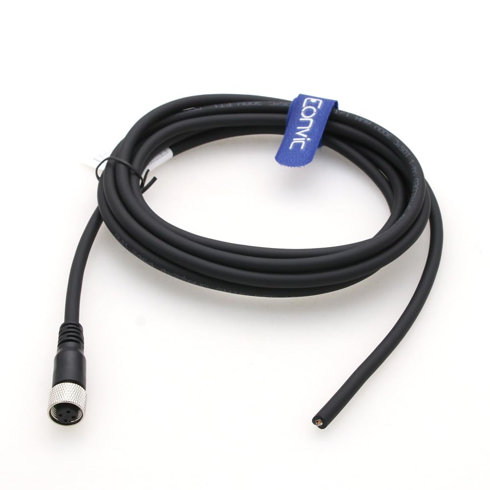 Eonvic Industrial M12 Female 4 Pin Connector Molded PVC Aviation Sensor Cable 3M, 4 Pin Female-Open, 300 cm - Image 3
