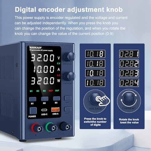 Alimentation de laboratoire variable 30V 10A avec mémoire et réglage encodeur