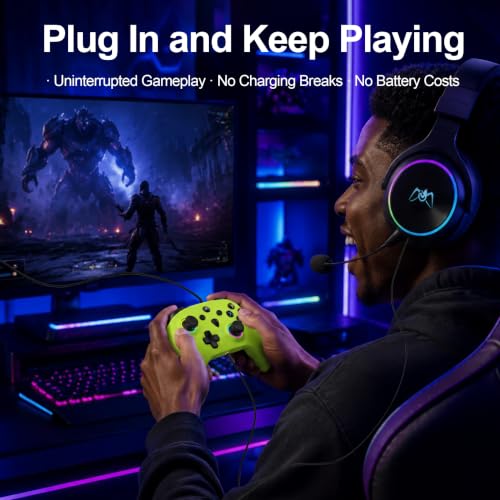 Image of UGAME Wired Controller for Xbox One Series X S PC,RGB Light Control with 1000Hz Polling Rate ALPS Stick,Plug and Play Remote with Back Paddles Turbo,Enjoy Precise Smoother Gameplay