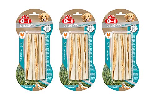 8in1 Delights Pro Dental Sticks - gesunde Kaustangen für Hunde zur Zahnpflege, 3er Pack (3 x 3 Stück)