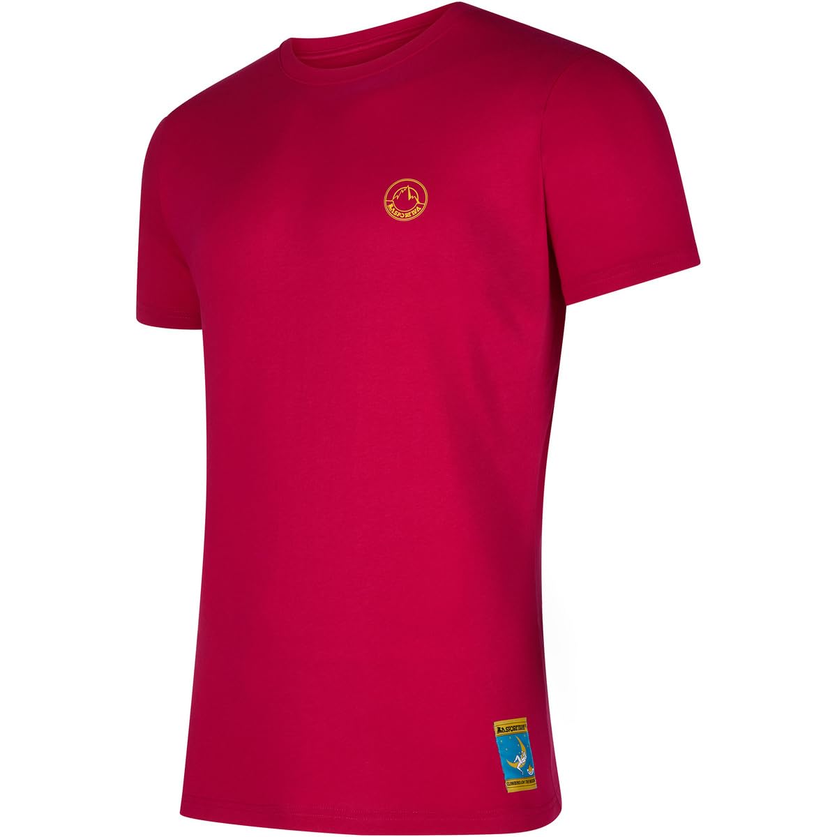 La Sportiva Men's Climbing on The Moon T-Shirt, Fucsia-Giallo, XL