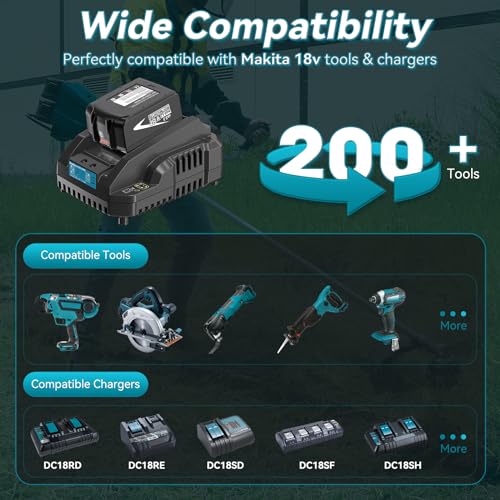 Image of 2Pack 18V Lithium-Ion 6.0Ah Battery Replacement for Makita 18V Battery | Compatible with Makita LXT 18 Volt Batteries BL1860B BL1850B BL1840B BL1830B BL1815B Cordless Power Tools
