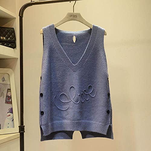 GRGFG Sweater Pullunder,Damen Strickwesten Pullover Vintage Mode Lose Mit...
