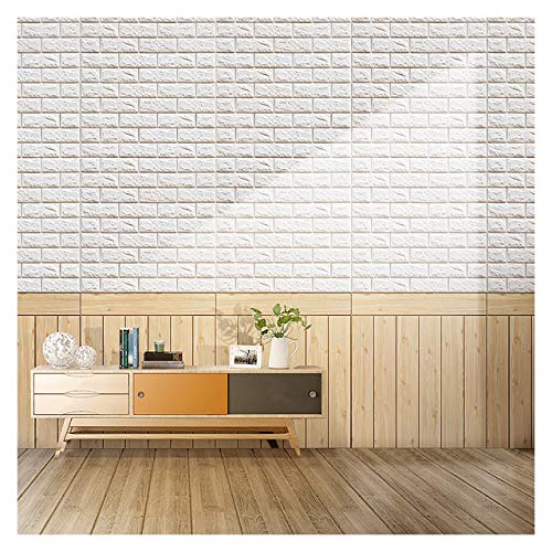 Papier peint 3D brique rose en mousse autocollante XCYYBB 10pcs