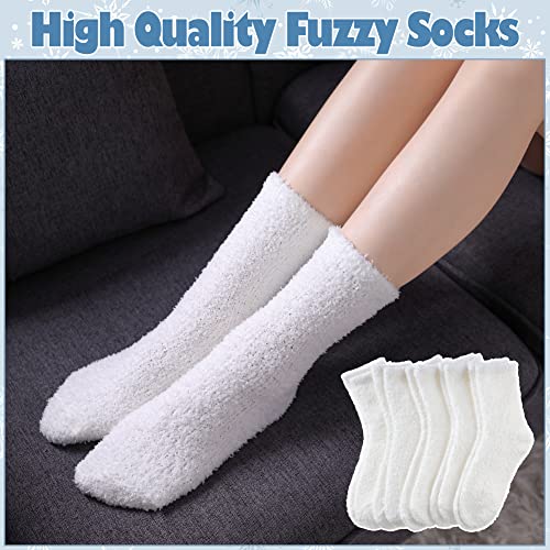 Image of LANLEO 5 /6 Pairs Womens Super Soft Fuzzy Plush Warm Winter Home Sleeping Slipper Socks