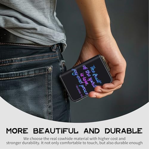 Image of Cute Credit Card Holder with Zipper, Bible Verse RFID-Blocking Card Case Small Wallet for Women Men, Multi-slot Card Organizer Case Travel Accordion Wallet