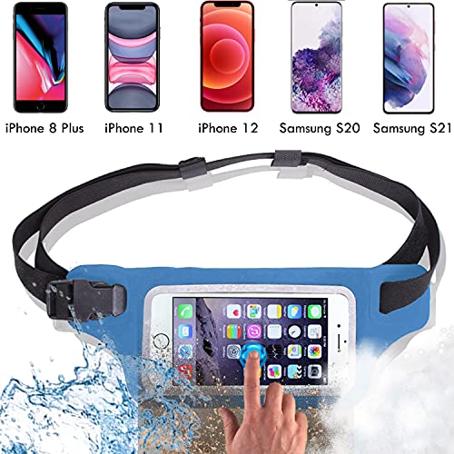 Ultimate Blue Waterproof Running Swimming Belt: Phone & Essentials Holder for Gym, Beach, Kayaking, Ski! Fits iPhone, Samsung - Touchscreen, IPX8 Rated Dry Waist Pouch - Adventure-Ready Performance! - Thumbnail 3