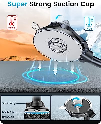 Apps2Car Cell Phone Holder Car, Windshield/Dashboard/Window Car Phone Holder Mount, Suction Cup Phone Mount For Car Truck Compatible With Iphone Samsung All Cellphone, Thick Case & Big Phone Friendly #TOP4