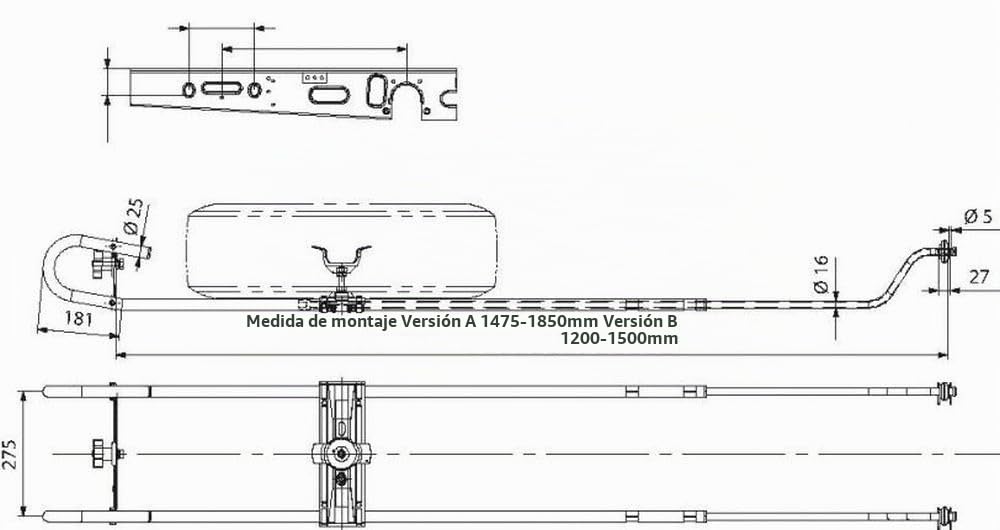 Soporte para rueda de repuesto KNOTT para caravanas 1475-1850 mm