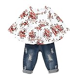 ✿ Conjunto de ropa de sudaderas de manga larga de dos piezas para bebés adorables para primavera, otoño e invierno. El paquete incluye: 1 top + 1 pantalón.