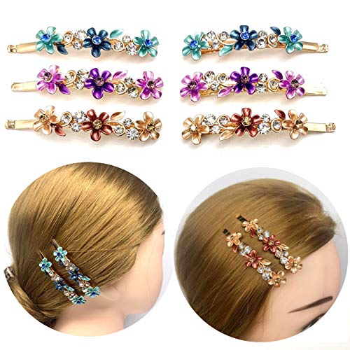 KaiLeQi 6PCS Vintage flower decoration metal hair pins for women, decorative bobby pins for women's hair,fancy hair clips girls hair accessories