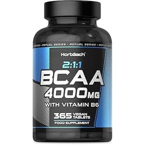 BCAA Tablets 4000mg | Aminozuren 2 1 1 Tabletten | 365 Veganistische Tabletten | BCAA Supplement met L-leucine, L-isoleucine en L-valine & Vitamine B6 voor optimale resultaten | Horbaach