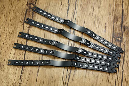 Xuanpai Type 2 Diabetes Brushed Name Plate Id Identity Medical Alert Id Bracelet(Black+Yellow) #TOP4