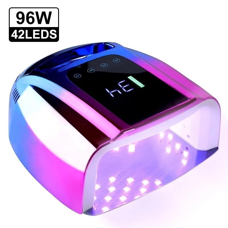 Lampa UV do paznokci, Akumulatorowa lampa UV do paznokci, 42 diody LED, profesjonalna lampa do utwardzania lakierów do paznokci, do suszenia wszystkich paznokci, manicure żelowy(Violet blue)