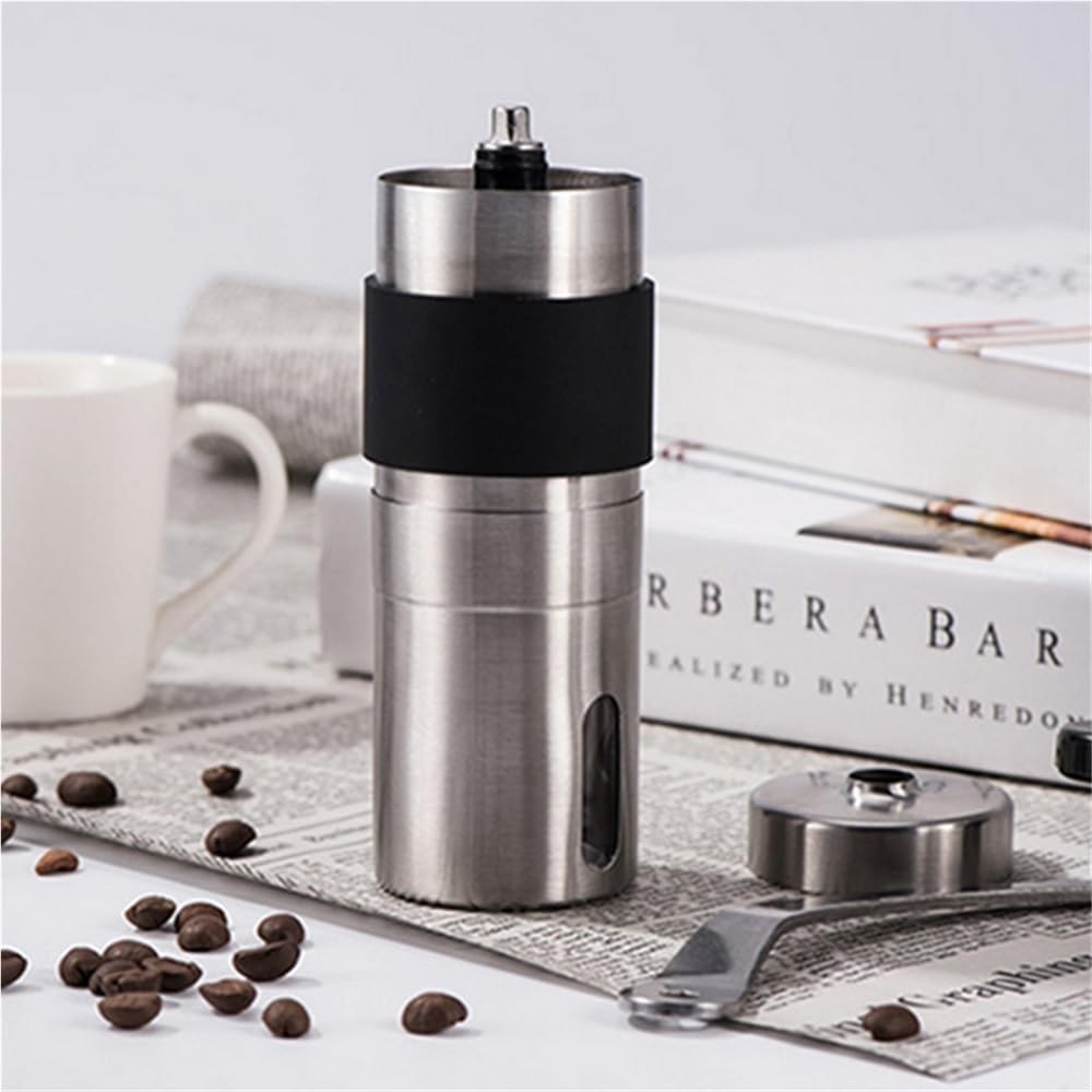 Mini molinillo de café de plata de acero inoxidable hecho a mano molinillo de granos de café hecho a mano herramienta de cocina molinillos