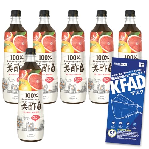 美酢 ミチョ グレープフルーツ 900ml 6本 + KFADマスク1枚 セット