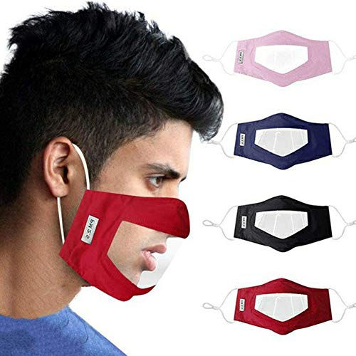 AUBIG 4 Piezas Viseras Protecciones Mujer Hombre Espectáculo transparente Sonrisa Viseras Facial reutilizable Adecuado para hoteles Restaurantes Cafeterías Estilo 3 Cover