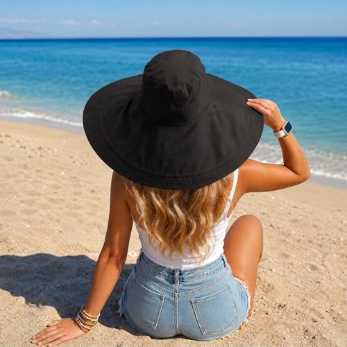 Sombrero de verano reversible para mujer con ala ancha miniatura 6