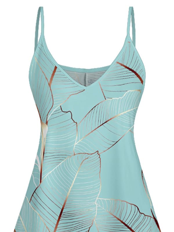 Image of DRESSFO Matchable Couples' Outfit Tropical Leaf Pineapple Print Button-up Shirt Or Strappy Dress